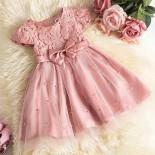Baby Dresses For Girl 1 5 Yrs Lace Elegant Toddler Kids Birthday Party Ball Gown Pearls Cute Bow Baby Girl Casual Short 