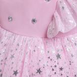 2023 New Pink Girls Dress Elegant Princess Sequined Puffy Party Gown Flower Girl Dresses For Wedding Pink Dress