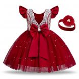 Toddler Baby Girl Sequin Tutu Gown Newborn Girls 1 Year Birthday Party Fluffy Dress Flower Babe Puff Sleeve Clothes For 
