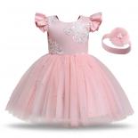 Toddler Baby Girl Sequin Tutu Gown Newborn Girls 1 Year Birthday Party Fluffy Dress Flower Babe Puff Sleeve Clothes For 
