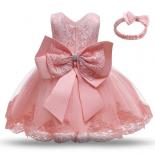 Backless Bow Cute Baby Party Dresses For 15t Sleeveless Solid Toddler Girls Weddings Princess Dress Newborn Birthday Tut