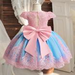 Embroidery Birthday Lace Dress For Girl Flower Elegant Kids Princess Party Dresses Wedding Prom Gowns 15 Y Baby's Dresse