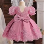 רקמת יום הולדת שמלת תחרה לילדה פרח אלגנטי ילדים נסיכת מסיבת שמלות כלה שמלות נשף 15 שנה שמלת תינוק