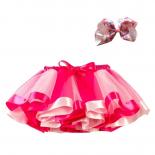 2023 קשת חדשה חצאית טוטו קיץ רשת בגדי ילדה טול מסיבה בנות ריקוד מיני צבעוני חצאית בלט קצר