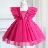 Girl Princess Dress For Wedding Birthday Party Vestidos Kids Evening Tutu Gown Pink Dress For Girls 1 10 Yrs