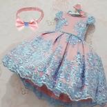 Baby Girls Dress For Eid Flower Lace Vintage Girls Dresses For Children Holiday Ceremony Costume Kids Snow White Princes