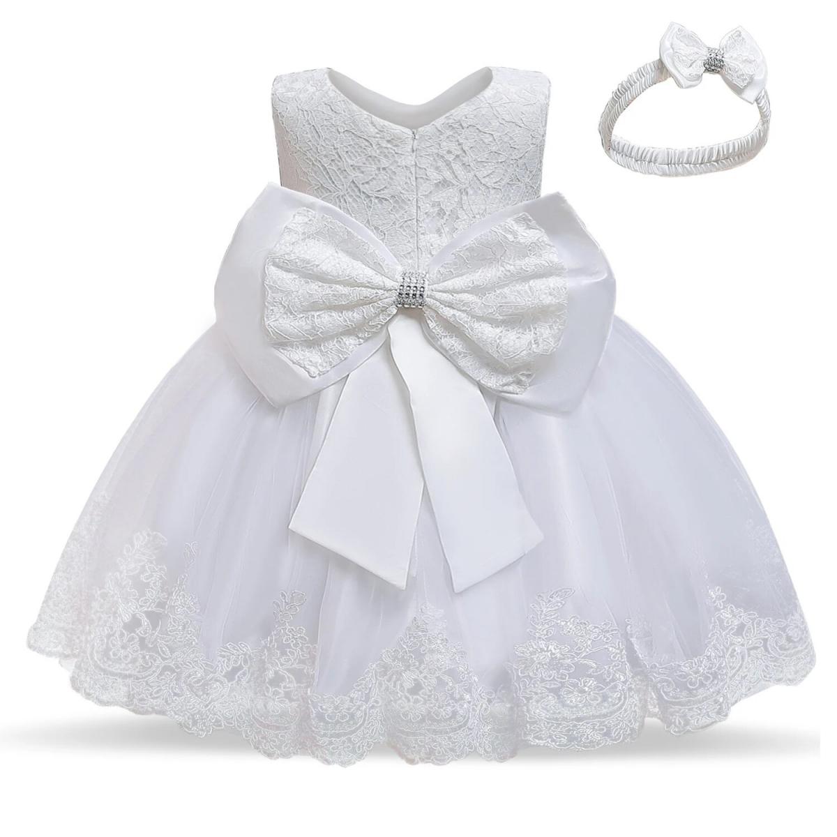 Vestido de novia para niña de 18 meses, vestido de bebé de 6 meses, vestido floral de encaje de 12 meses
