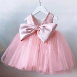 פעוטות בנות בגדי יום הולדת 1 קשת ללא גב שמלת טבילה לתינוק חמוד מסיבת חתונה לילדים שמלת נסיכה אלגנטית לילדה