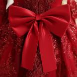 1 5 שנים פעוט ילדה שמלת סתיו נצנצים פרח שרוולים ארוכים שמלת טוטו תינוק אדום תחפושת קשת חג המולד תחפושת תינוק יום הולדת ראשון