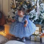 فستان حفلات للأطفال الصغار لمدة 1 5 سنوات فستان عيد الميلاد مزين بالترتر للأطفال من التول توتو لأعياد الميلاد وحفلات التخرج للفت