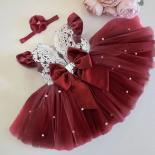 Vestido de princesa para fiesta de bautismo y cumpleaños para niñas pequeñas, vestidos de flores para bodas, lazo de perlas para