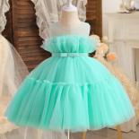 2023 Baby Girls Elegant Princess Dress Toddler Birthday Wedding Party Dresses Infant Tulle Tutu Baptism Costume Children