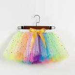 Faldas tutú de arcoíris para niñas, Ropa de baile de Ballet elástica a la moda, minifalda para fiesta de cumpleaños, falda tutú 