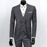 Jacket Pants Vest Men's Suits Slim Fit Tuxedo Brand Fashion Dress Wedding Blazer New Arrival Work Male Business Coat Wai
