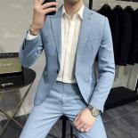 2023 Fashion New Men Business Solid Color Slim Suit / Slim Fit Double Breasted Waistcoat Dress Blazers Jacket Coat Vest 