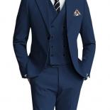 2023 Fashion New Men Leisure Boutique Solid Color Business Slim Wedding Best Suit 3 Pcs Set Blazers Dress Jacket Coat Pa