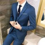 Traje chaleco pantalones 3 uds conjunto/2023 moda nueva Casual para hombres Boutique negocios Color sólido trajes de novio para 