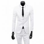 Color sólido traje de boda chaqueta pantalones conjuntos de 3 piezas/moda hombres trajes casuales de negocios vestido Blazers ab