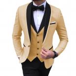 Conjunto de trajes de negocios para hombre, abrigo, pantalones, padrinos de boda ajustados, chaqueta, pantalón, 3 uds., moda 202
