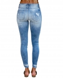 Factory Direct Sales 2024  And  New Stretch Jeans Women's Long Ripped Mid-waist Pants