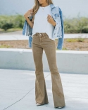 Spring New  And  Women's Jeans, High-waisted Floor-length Retro Flared Trousers, Wholesale In Stock