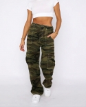  And  New Jeans Women's Loose Personalized Camouflage Pocket Overalls Trousers Trendy