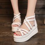 2024 Sandals Women's Summer Women's Slope With Thick Soled Open Toe New Roman Sandals Platform Sandals Thick Soled Mid H