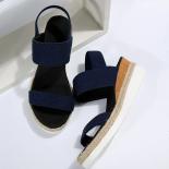 Plus Size 36 43 Women's Sandals Summer Casual Shoes For Women Comfortable Non Slip Walking Slip On Elastic Fabric Female