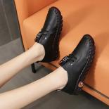 Sneakers Women Shoes Loafers Lace Up Leather Flat New Spring 2024 Casual Comfortable Mom Shoe Mujer Zapatos Chaussure Fe