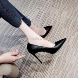 New Soft Leather Black Professional High Heels Female Stiletto All Match Flight Attendant Single Shoes Work Shoes