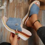 New Large Size Women's Shoes   Slippers Women's Slippers Wedge Heel Thick Sole Lightweight Casual Shoes 2024