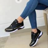 Ladies Sneakers On Sale Fashion Round Toe Flat Platform Shoes Caual Mixed Colors Lace Up Sneakers Outdoor Running Women'
