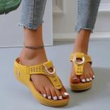 Women New Summer Sandals Open Toe Beach Shoes Flip Flops Wedges Comfortable Slippers Cute Sandals Plu Size 35~43 Chaussu