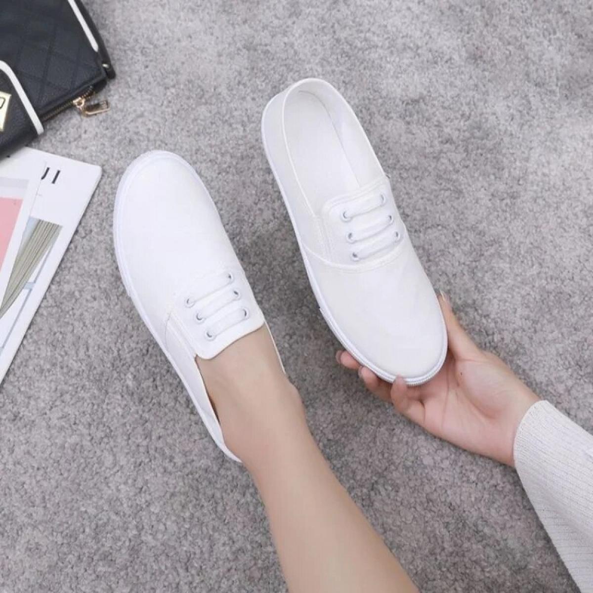 Women  Canvas Slip On Flat Shoes Ladies Black Loafer Black Woman Sneakers Casual Shoes Flats Non Slip One Stepper Canvas