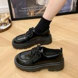 2024 Women Spring New Black Platform Flats Shoes Women Loafers Slip On Boat Shoes Designer Casual Leather Oxfords