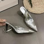 Sandals Women High Heels Shoes Fashion Summer Slippers 2024 New Pointed Toe  Dress Wedding Pumps Slingback Mujer Zapatil