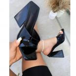 Women Summer Square Toe Sandals Slippers Strange Heels Mules Women High Heeled Slippers Ladies Slip On Party Nightclub S