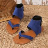 High Quality Women's Shoes Open Toe Pu Women's Sandals Summer Leisure Outdoor Sandals Women's Solid Pinch Toe Flat Sanda