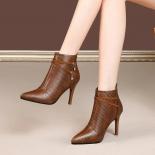 2024 New Large Size Women's Boots High Heeled Fashion Boots Fashion Plus Cotton Warm Nude Boots Banquet Women's Shoes Sh