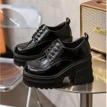 Women High Heels Shoes 2024 New Trend Fashion Party Shoes Wedges Pumps Casual Ladies Black Lace Up Pu Leathesr Ankle