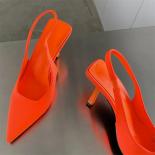 Fashion Elegant Women High Heels Slippers Lady Slingback Mules Purple Green Orange Heels Luxury Slides Wedding Shoes