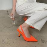 Fashion Elegant Women High Heels Slippers Lady Slingback Mules Purple Green Orange Heels Luxury Slides Wedding Shoes