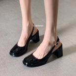 Women's Chunky Heel Sandals Shoes Summer Fashion New Square Toe  Women's  Shoes Dress Office Ladies Heeled Shoes