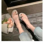 New Women's Shoes Herringbone Clamping Toe Slippers Female Summer Outwear High Heel Clamping Sandals Sandals Female