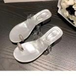 New Women's Shoes Herringbone Clamping Toe Slippers Female Summer Outwear High Heel Clamping Sandals Sandals Female