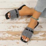 New Women's Flat Bottom Fashion One Word Slippers  Shoes Comfort Summer Outdoor Beach Luxury Sandals Women Designers