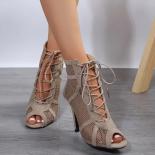 Fashionable Women's Party Dance Shoes  Stiletto Heels Open Toe Sandals Ballroom Indoor Shoes Women's Sandals