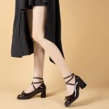 Black Retro Cross Tie Pumps Casual Summer Round Toe Shoes Ladies Sweet Fashion Shoes Woman Bow Design