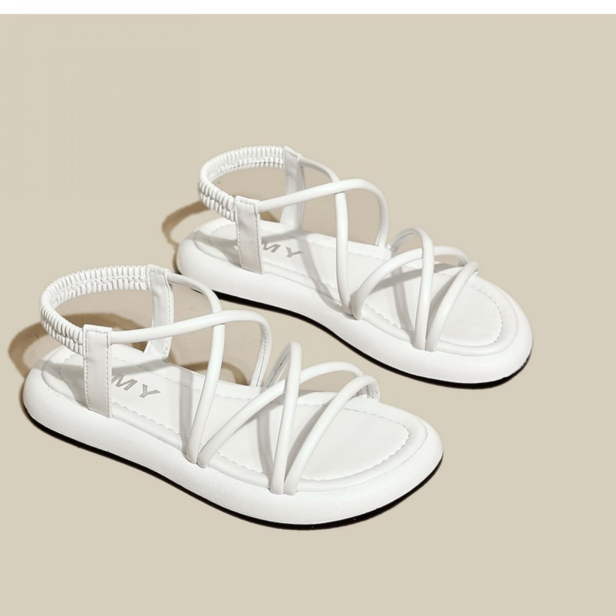 Thick Sole Sandals Women 2024 New Summer Soft Sole Elevated Casual Roman Sandals Small Womens Shoes  Sandalias Mujer  Sa