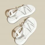 Thick Sole Sandals Women 2024 New Summer Soft Sole Elevated Casual Roman Sandals Small Womens Shoes  Sandalias Mujer  Sa
